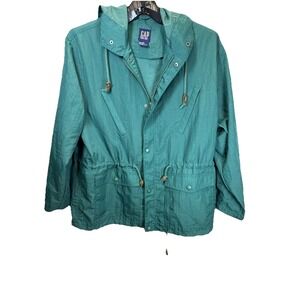 Gap Green Windbreaker‎ Raincoat Hooded Size M